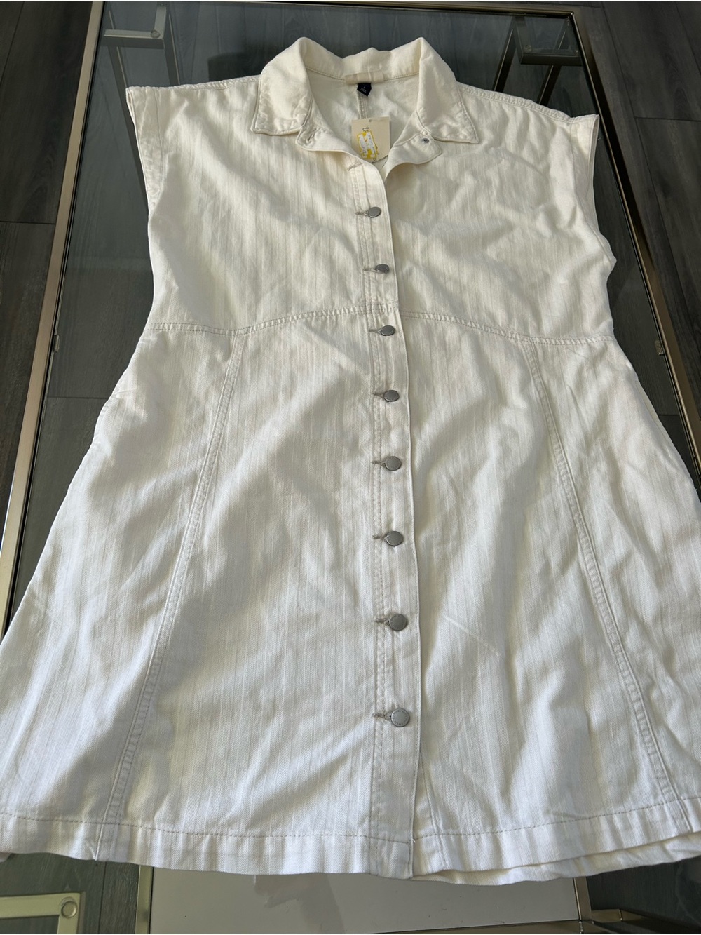 White Button-Front Women’s Dress